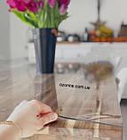 Пляшка м'яке скло (захисток на стіл) скатертина на стіл Crystal 1 мм Прозора скатертини пвх плівка, фото 9