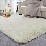 Пухнастий килимок травка 150х200 см. Молочний., фото 2