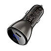 АЗУ Acefast B10 metal car charger 60W (USB-C + USB-C) with digital display, фото 2