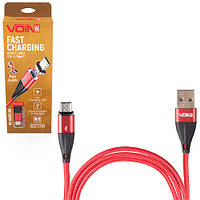 Кабель магнитный VOIN USB - Type C 3А, 1m, red (быстрая зарядка/передача данных) (VP-6101C RD)