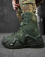 Ботинки тактические Lowa хаки Mужские ботинки тактические олива Ботинки армейские натуральная замша хаки