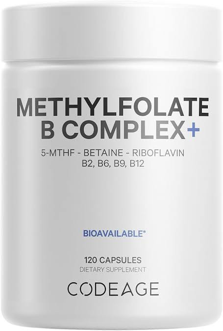 CodeAge Methylfolate B Complex / Метилфолат Б комплекс с 5-MTHF 120 капсул BX554, фото 1