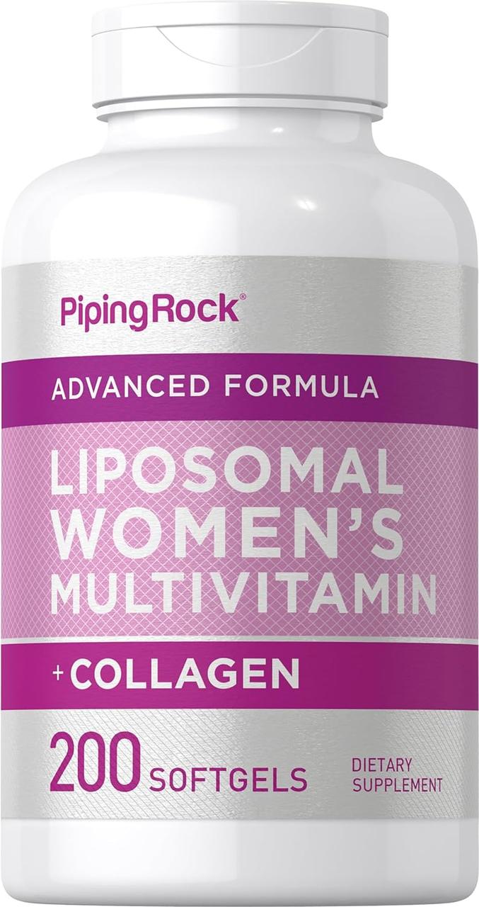 Мультивітаміни та колаген для жінок Piping Rock Liposomal Women's Multivitamins + Collagen, 200 Softgels, фото 1