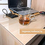 Пленка м'яке скло (захитування на стіл) скатертина на стіл Crystal 2 мм Прозора синіконова скатертина, фото 8