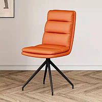 Оранжевый стул поворотный Интарсио CLIFF с металлическими ножками из эко-кожи