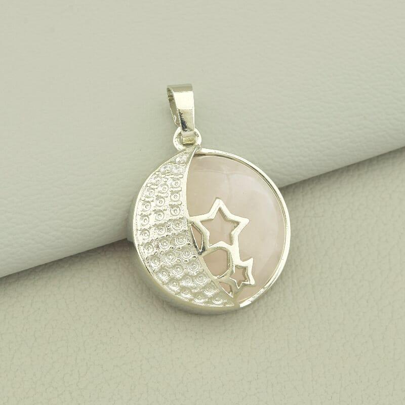 Кулон Рожевий кварц 25x22мм., фото 1