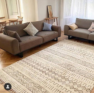 Килим із бахромою 120*180 см REFORM CARPET OSLO 1605, у вітальню, у спальню в скандинавському стилі, Туреччина