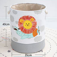 Кошик для дитячих іграшок складаний, дитячий ящик під іграшки 40х35 см Лев Пакунок Малюка