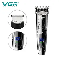 Машинка для стрижки волосся VGR V 072 з LED дисплеєм Чорно-сірий