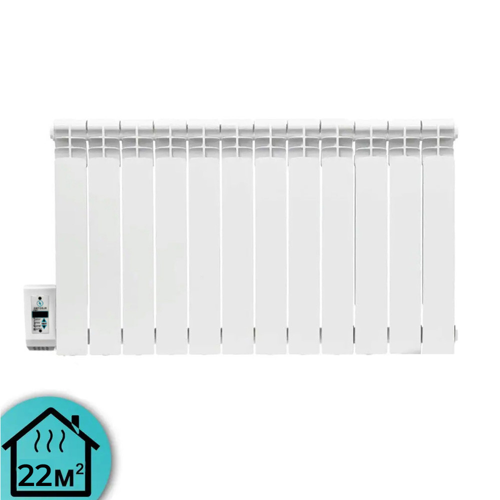 Електрорадіатор ELECTRO.12SL+ плюс 500/100 (200Вт) програматор зліва 1500Вт з настінними кріпленнями, фото 1