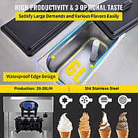 Комерційна машина для виготовлення морозива VEVOR Ice Cream Maker з РК-екраном і вафельним лотком для яєць