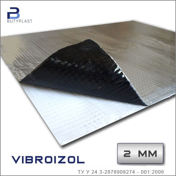 Віброізоляція для авто 2 мм Vibroizol 330х500 мм Butyplast