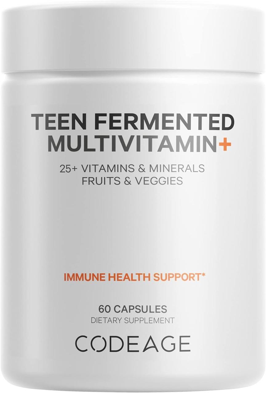 CodeAge Teen Fermented Multivitamin / Мультивітаміни для підлітків 12-18 років 60 капсул