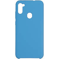 Чехол для Samsung M11 (Original 99% Soft Matte Case) голубой цвет с микрофиброй.