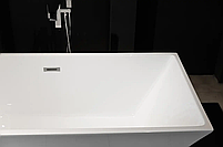 Ванна Окремо Стояча з Акрилу BRONE Riposo White Акрилова Прямокутна Ванна БРОНЕ 178*80*59cm, фото 4