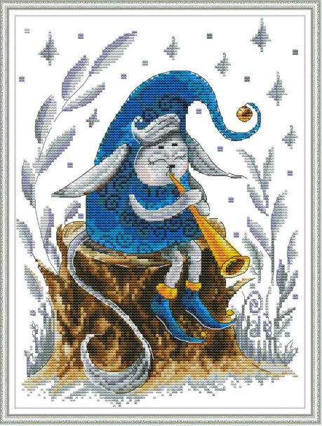 Набір для вишивання за нанесеною на канву схемою "Trumpeting sprites".AIDA 14CT printed, 27*34 см