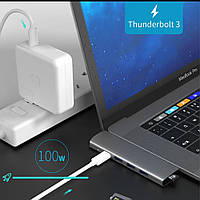 USB 3.1 Type-C Hub To HDMI Adapter 4K Thunderbolt 3 USB C Hub for MacBook Pro/Air 2018 - 2020