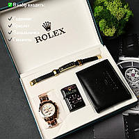 Подарочный набор Ролекс Комплект для мужчины Rolex Мужской брендовый современный Мужской подарочный набор
