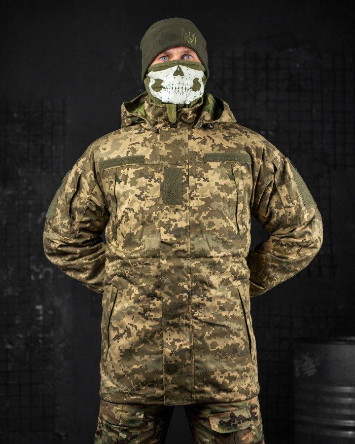 Военная куртка с капюшоном, полевой бушлат пиксель, тактическая теплая куртка для военнослужащих ЗСУ L - фото 8 - id-p2068577693