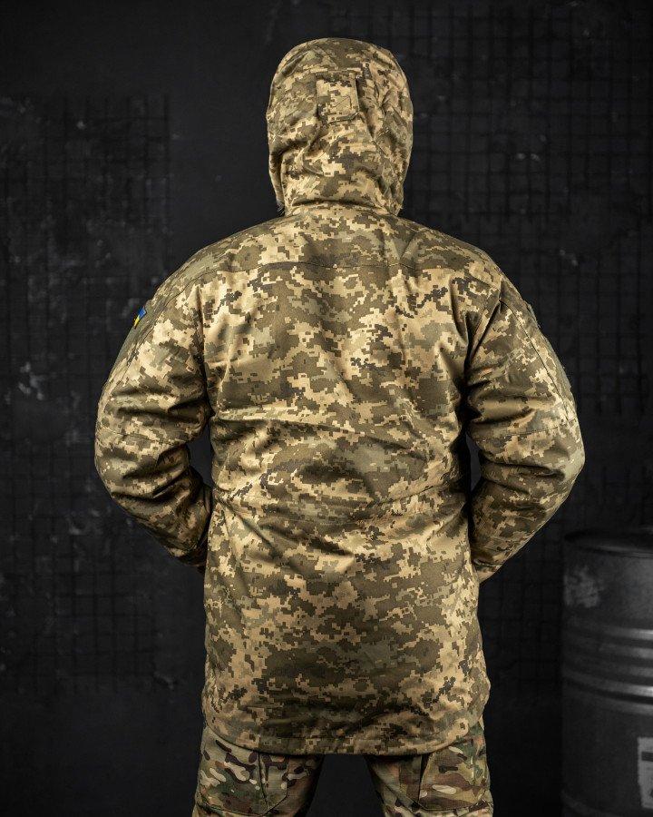 Военная куртка с капюшоном, полевой бушлат пиксель, тактическая теплая куртка для военнослужащих ЗСУ L - фото 10 - id-p2068577693