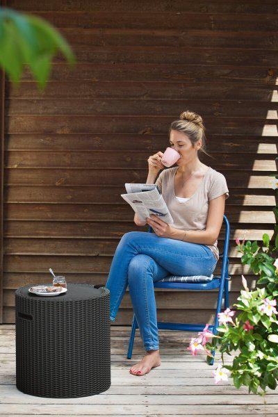 Стол-термос Keter Cool Stool Brown (ДхШхВ), см:43,7x43,7x44,3 - фото 5 - id-p2068566917