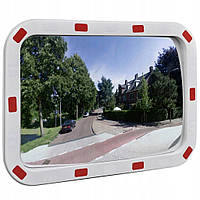 Дорожное зеркало выпуклое прямоугольное 40 х 60 см с отражателем