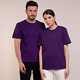 Фіолетова💜 базова унісекс футболка оверсайз fruit of the loom Valuweight purple, фото 6