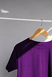 Фіолетова💜 базова унісекс футболка оверсайз fruit of the loom Valuweight purple, фото 3