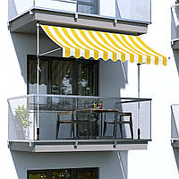 Маркиза балконна желто-белая, 2,5 х 1,5 м.