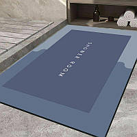 Абсорбувальний діатомітовий килимок для передпокою, швидковисихний килим синього кольору для ванної кімнати 40х60 см