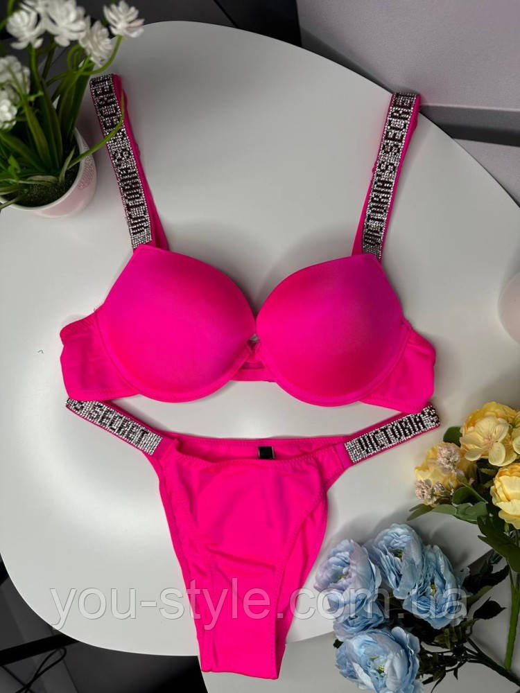 Комплект жіночий Victoria's Secret Rhinestone Pink kk048