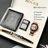 Подарочный набор Ролекс Комплект для мужчины Rolex Мужской брендовый современный Мужской подарочный набор Годинник №5
