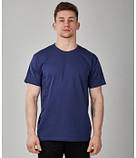 Темно синя базова унісекс футболка оверсайз fruit of the loom Valuweight, фото 8