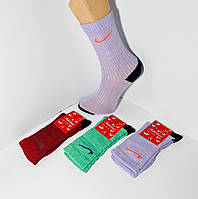 Носки демисезонные 12 пар хлопок высокие с теннисной резинкой Nike размер 36-40 микс цветов