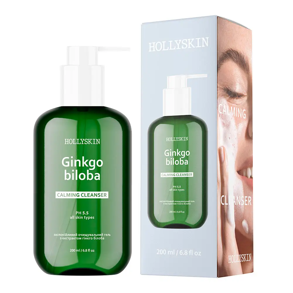 Заспокійливий очищувальний гель з екстрактом гінкго білоба Hollyskin 200 мл, фото 1