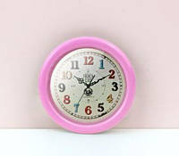 Миниатюра часы круглые 3.4 см Розовые