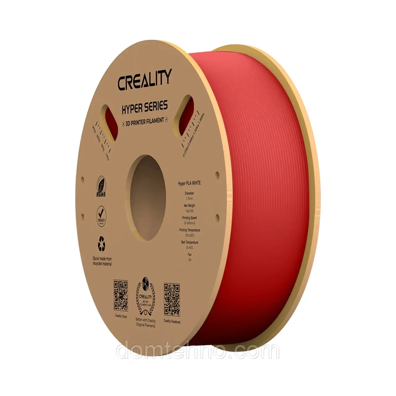 Пластик Creality філамент для 3D-принтера Creality Hyper PLA Filament 1 кг, 1.75 мм, червоний 3301010342
