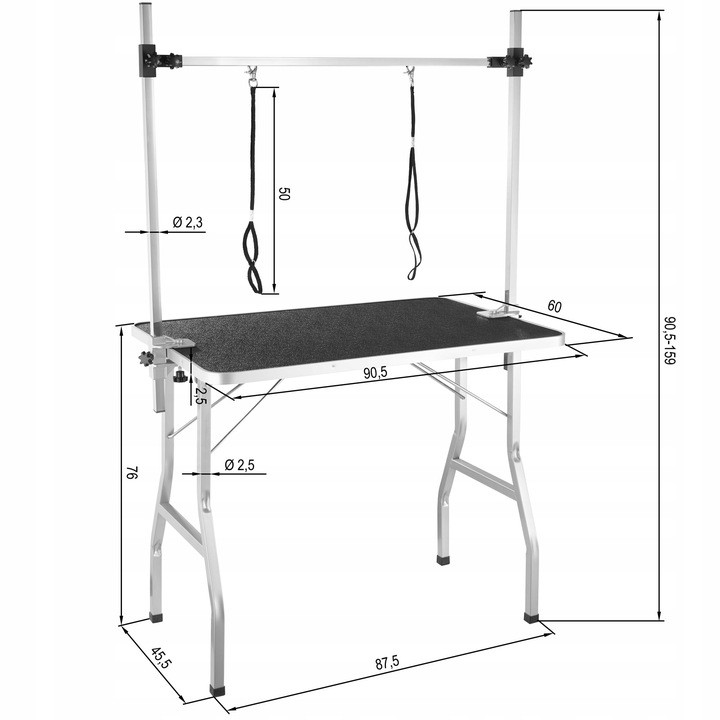 Стол для груминга с поводком 91 х 61 см. с 2-ма смычками - фото 3 - id-p2068616265