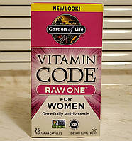 Витамины для женщин Garden of Life Multivitamin for Women Vitamin Code Raw One 75 капсул гарден оф лайф