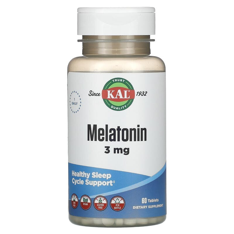 Мелатонін KAL "Melatonin" 3 мг (60 таблеток), фото 1