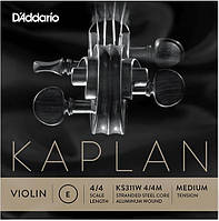 Струна для скрипки D'Addario KAPLAN VIOLIN NON-WHISTLING ALUMINUM WOUND E STRING 4/4 SCALE MEDIUM TENSION