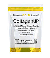 California Gold Nutrition, CollagenUP, морской коллаген, гиалуроновая кислота и витамин С, без добавок, 206 г