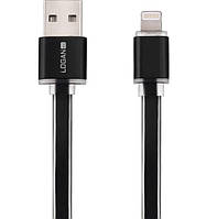 Кабель синхронизации Logan EL118-010BK Apple Lightning USB 1м Черный