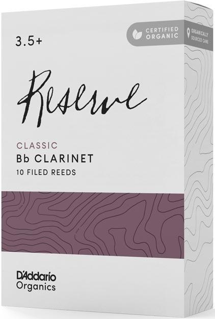 Тростини для кларнету D'Addario ORGANIC RESERVE CLASSIC BB CLARINET #3.5+ - 10 PACK, фото 1