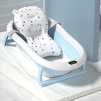 Дитяча ванночка для купання з термометром та подушкою два кольори, фото 2