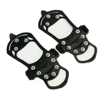 Кішки з 10 шипами, антиковзні накладки, льодоступи 120030 (розмір 43-47).PeremogaUA