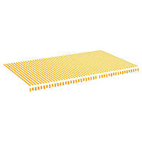 Змінне Полотно для Навісу Жовтий і Білий 6x3,5 м
