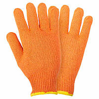 Перчатки трикотажные без точечного ПВХ покрытия р10 Универсал (оранжевые) SIGMA (9441441) (пачка 12шт)/s42376
