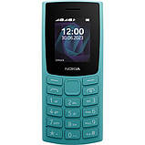 Телефон мобільний кнопковий Nokia 105 DS 2023 TA-1557 cyan — морська хвиля, фото 3