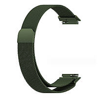 Магнітний ремінець Milanese Loop для Huawei Band 7 (LEA-B19 / LEIA-B19) | HMU | 19 мм | зелений